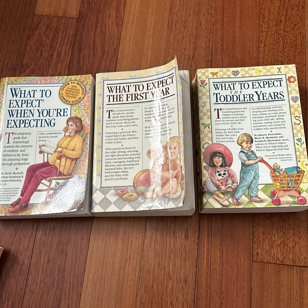 What to expect when your expecting, first year and toddler year books bundle